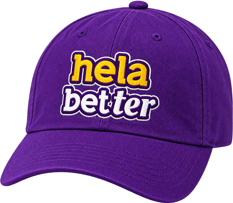Boné roxo com o logo Helabetter bordado